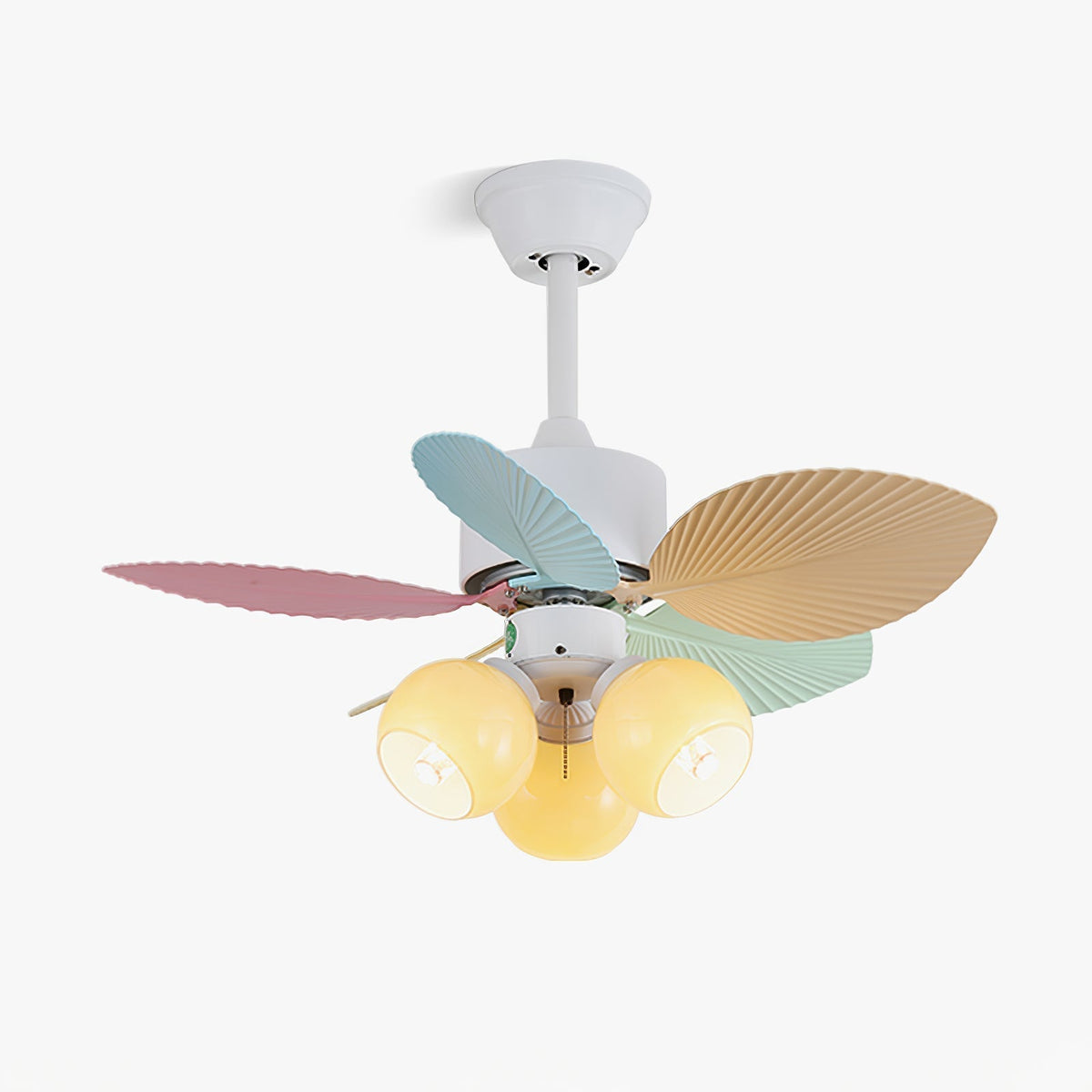Liora Colorful Glass Ceiling Fan Light
