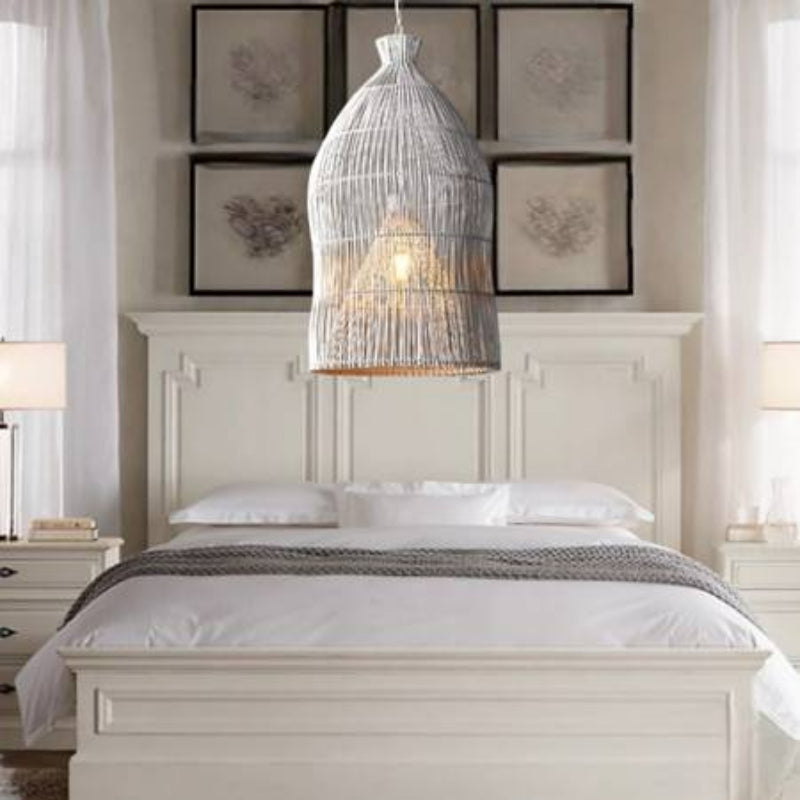 Ritta Design Birdcage LED Pendant Light Rattan Bedroom Living Room