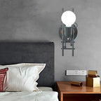 Arisha Industrial Man Wood Wall Light