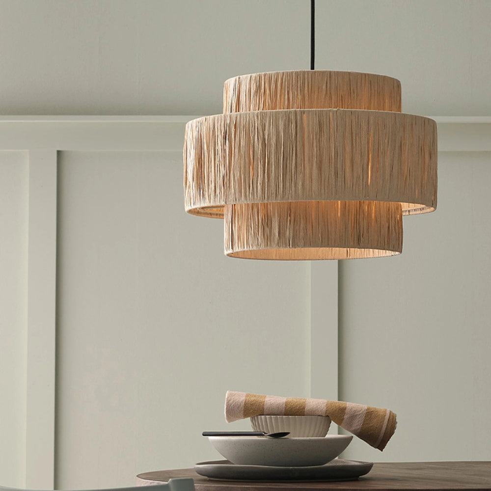 Hermes Rattan Pendant Light 3 Style
