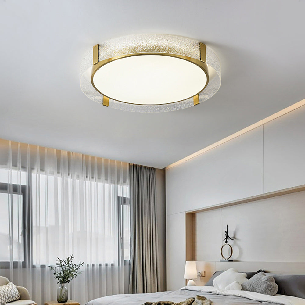 Arisha Modern Round Glass Flush Mount Ceiling Light