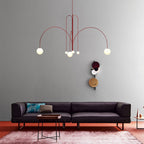 Aria  Glass Pendant Light Black Red Gold