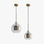 Arisha Golden Pendant Light, /Glass, Globe/Cylindric