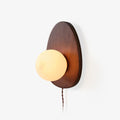 Nylaeiel Nordic Art Plug-in Walnut Glass Wood Wall Lamp