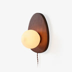 Nylaeiel Nordic Art Plug-in Walnut Glass Wood Wall Lamp