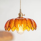 Valentina Retro LED Flower Pendant Light Glass Dining Room