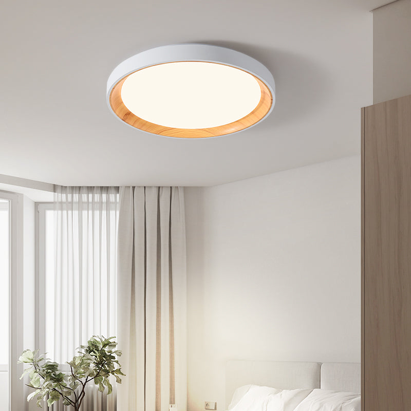Arisha Modern LED Flush Mount Lighting Wood Acrylic Kitchen