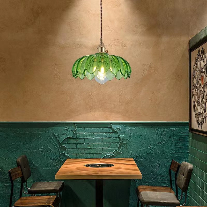 Valentina Retro LED Flower Pendant Light Glass Dining Room