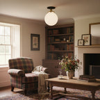 Pearl Glass Mid Century Flush Ceiling Light