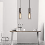 Arisha Industrial Cylindrical Pendant Light, Cement  Wabi-Sabi