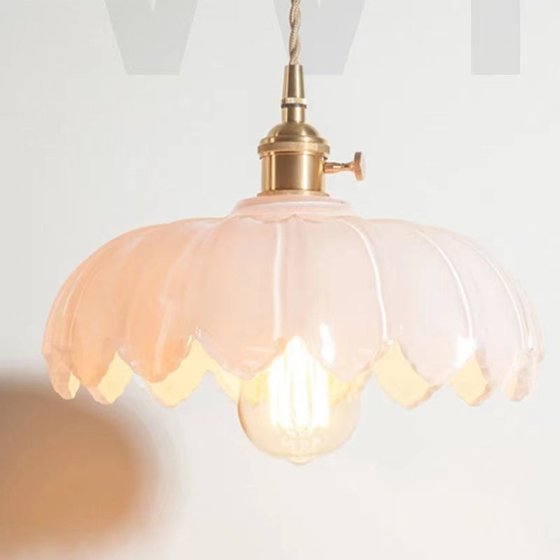 Valentina Retro LED Flower Pendant Light Glass Dining Room