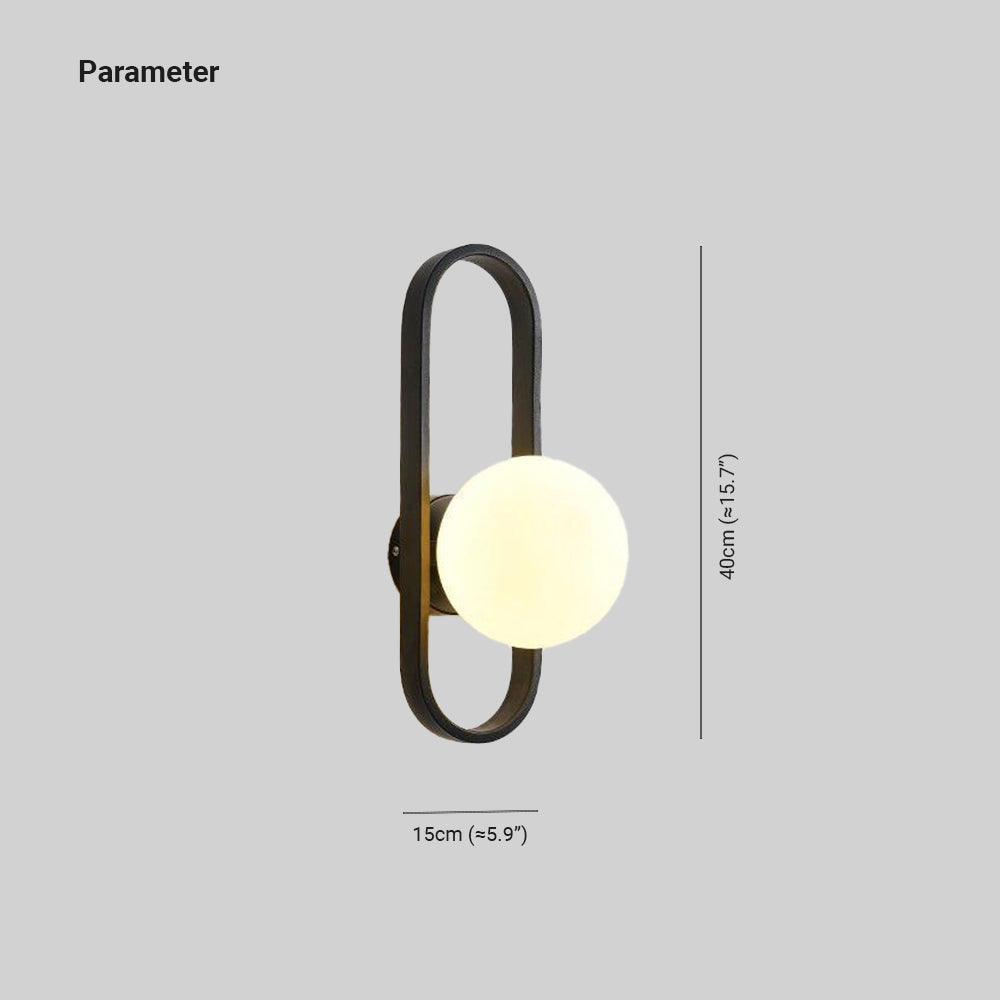 Valentina Modern Globe Bedside Wall Lamp Mount for Bedroom & Reading Room