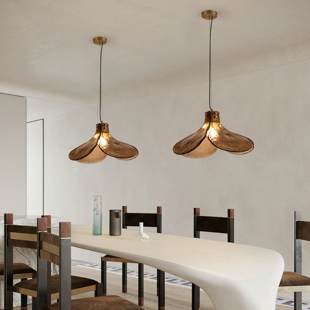 Arisha Handmade Retro Glass Pendant Light, Four-Leaf Flower