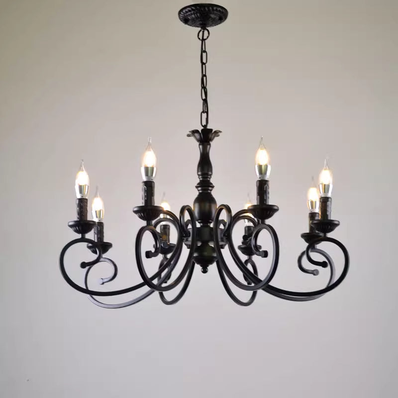 Silva Creative Retro Candle Chandelier Bedroom