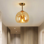 Arisha Modern Dome Glass Semi-Flush Mount Ceiling Light Pendant Light