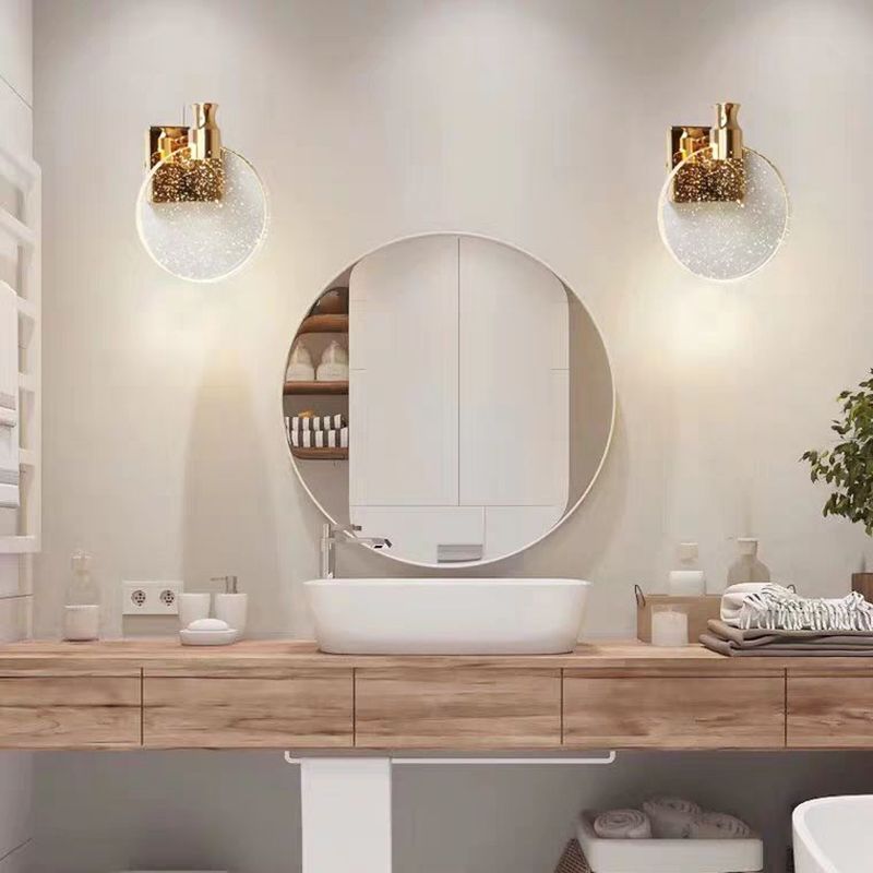 Kristy Modern Round Crystal Vanity Wall Lamp