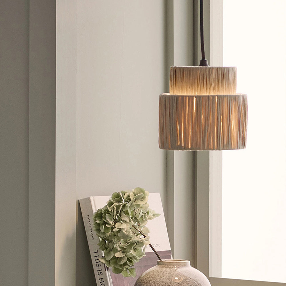 Hermes Rattan Pendant Light 3 Style