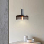 Arisha Industrial Cylindrical Pendant Light, Cement  Wabi-Sabi