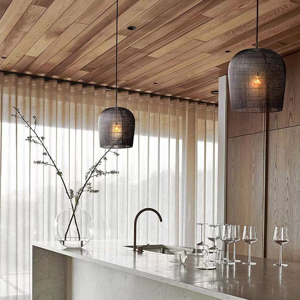 Ritta Wabi Sabi Bird Cage Rattan Pendant Light