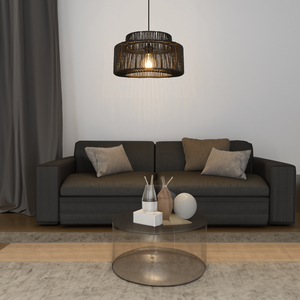 Ritta  Retro Rustic Drum Hanging Pendant Light