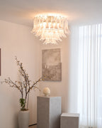 Aurora Ceiling Lamp Clear Glass Wave Layered Elegant