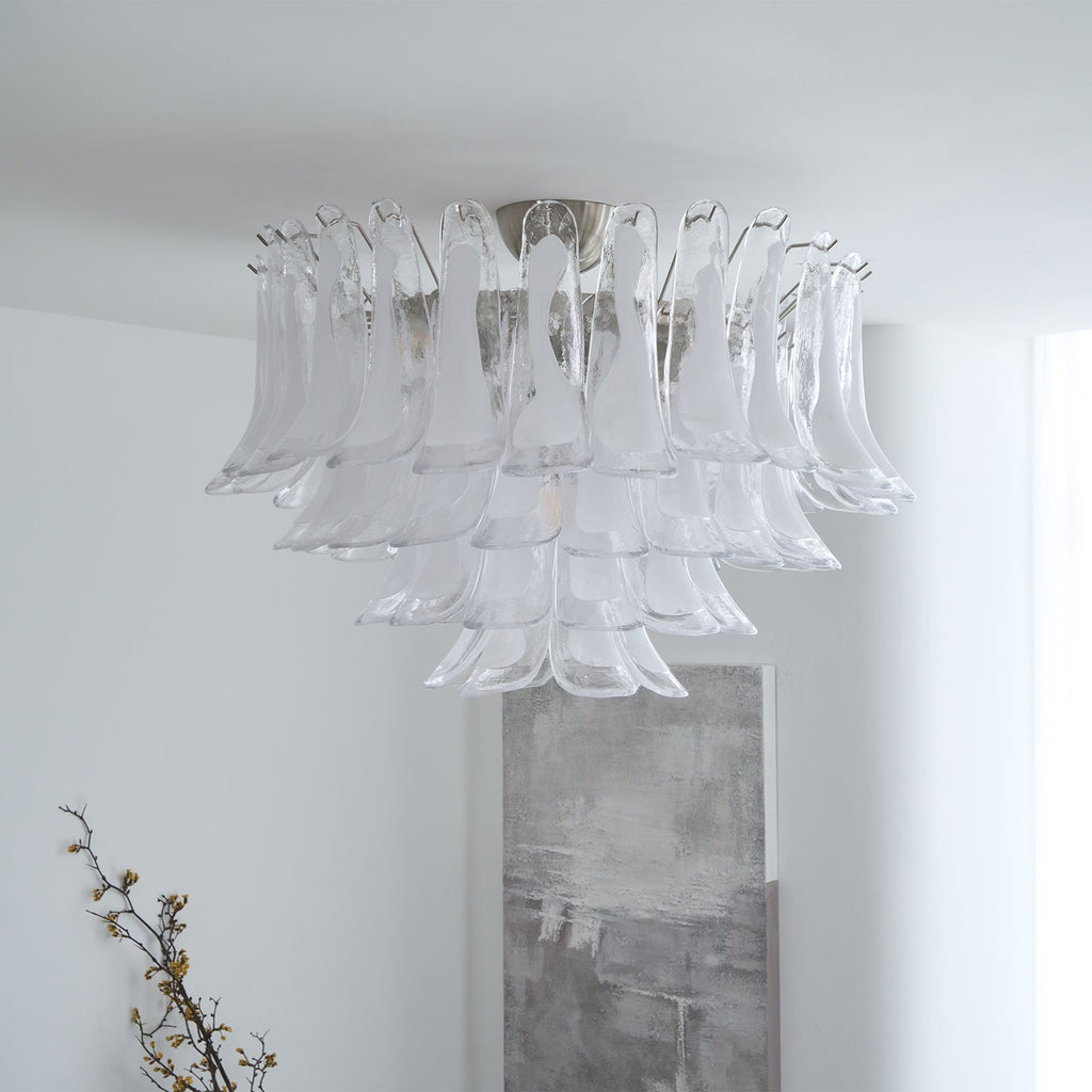 Aurora Ceiling Lamp Clear Glass Wave Layered Elegant