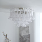 Aurora Ceiling Lamp Clear Glass Wave Layered Elegant