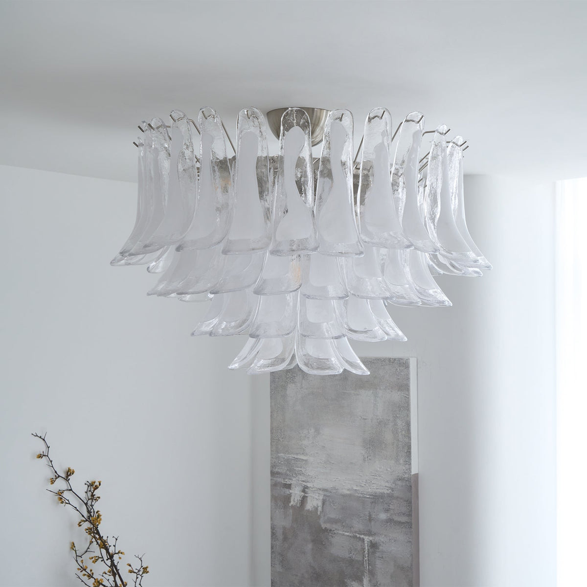 Aurora Ceiling Lamp Clear Glass Wave Layered Elegant