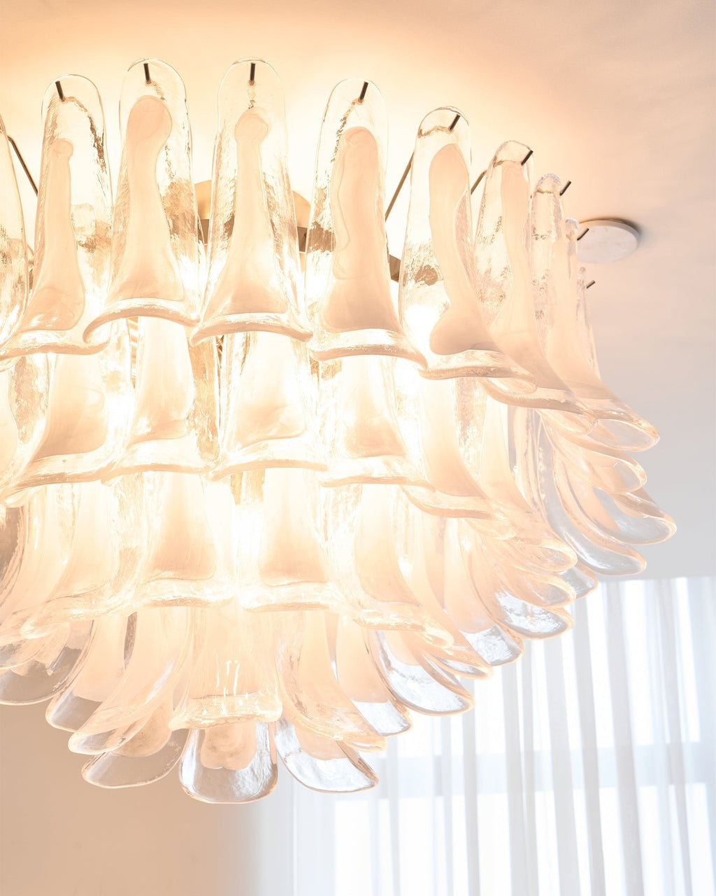 Aurora Ceiling Lamp Clear Glass Wave Layered Elegant