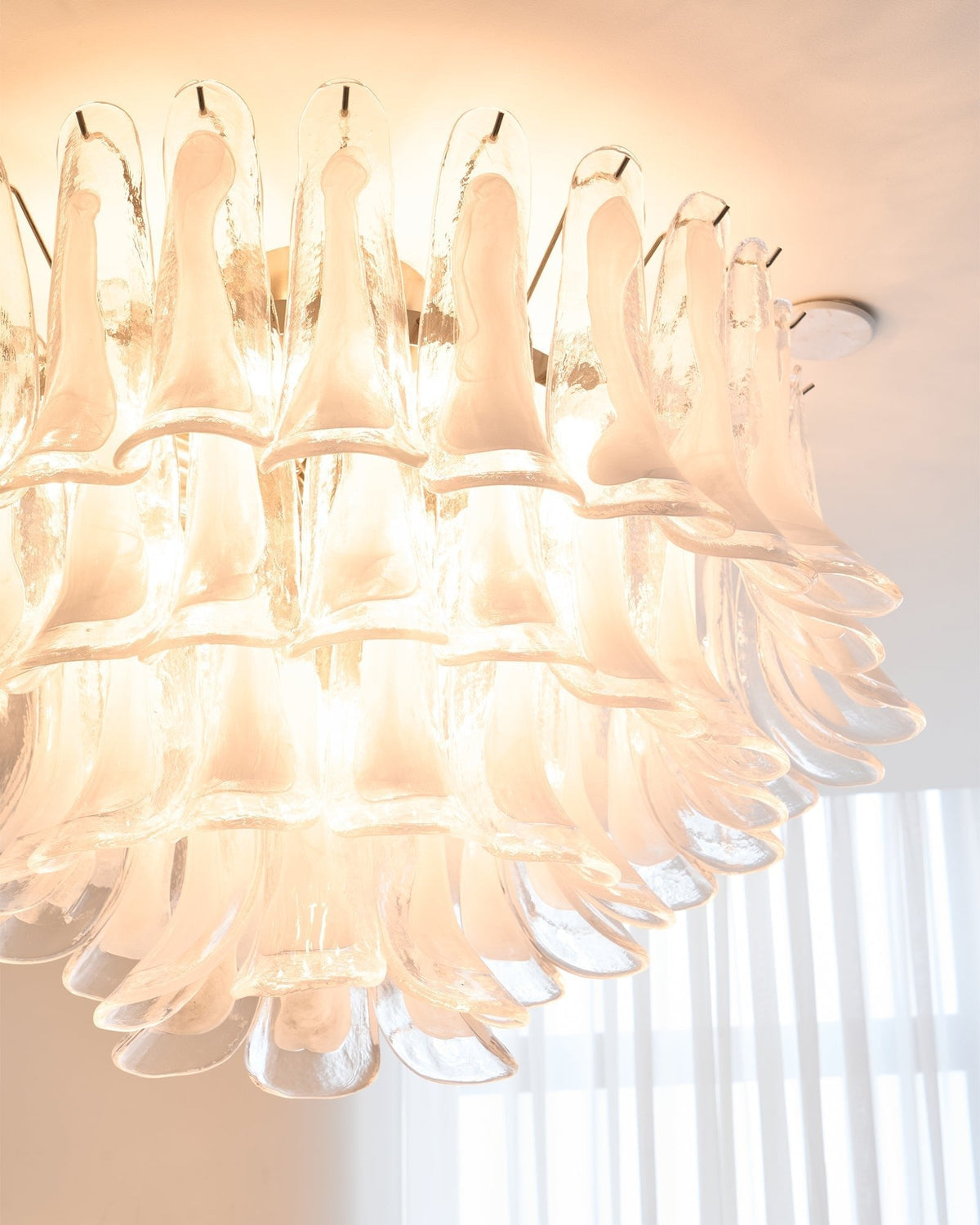 Aurora Ceiling Lamp Clear Glass Wave Layered Elegant