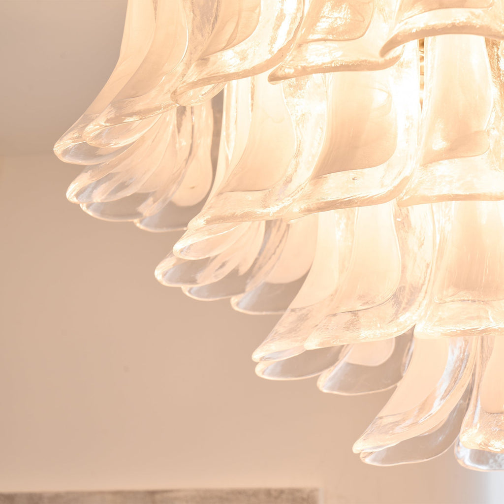 Aurora Ceiling Lamp Clear Glass Wave Layered Elegant