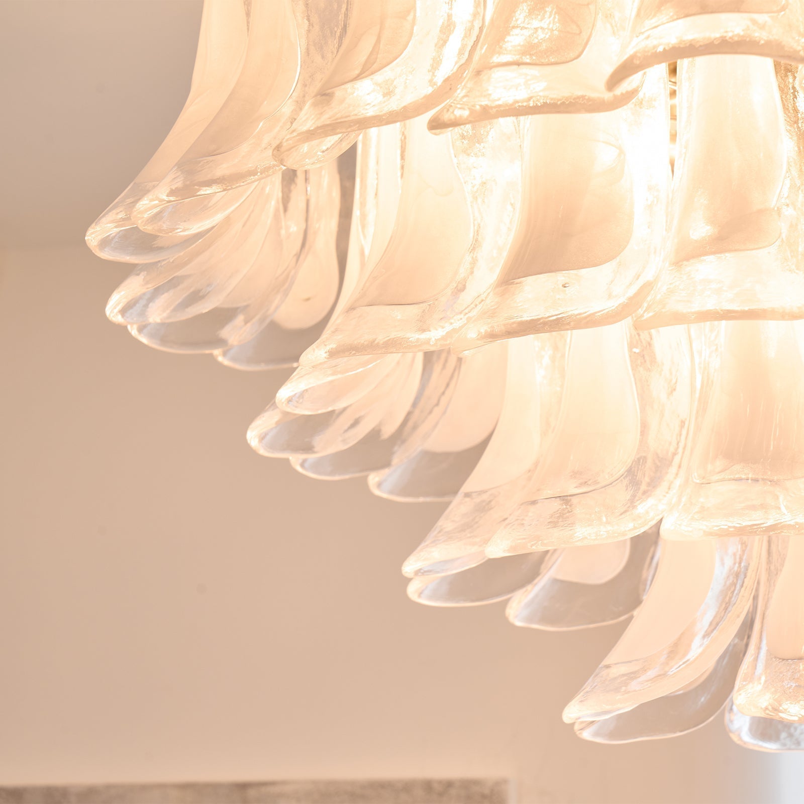 Aurora Ceiling Lamp Clear Glass Wave Layered Elegant