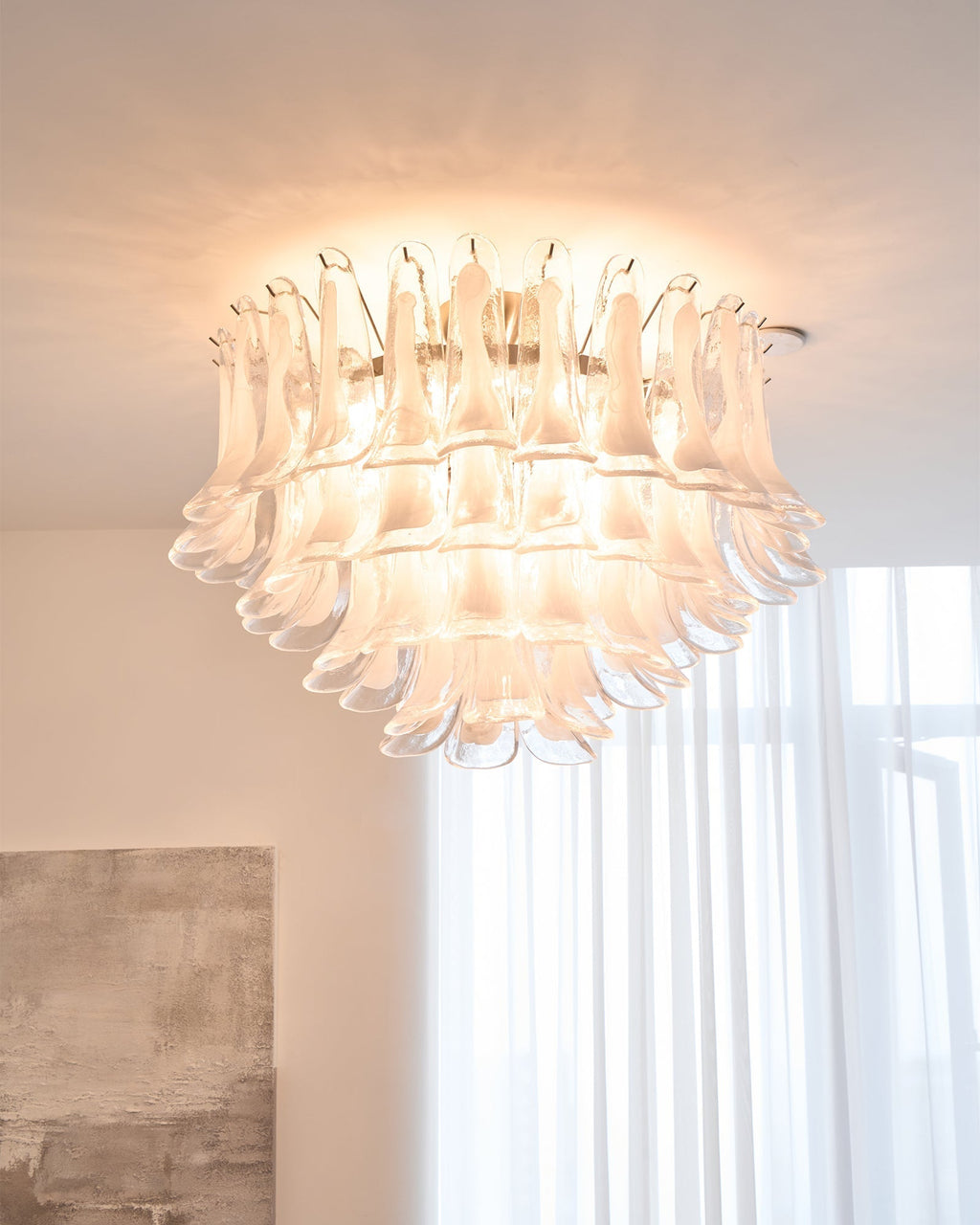 Aurora Ceiling Lamp Clear Glass Wave Layered Elegant