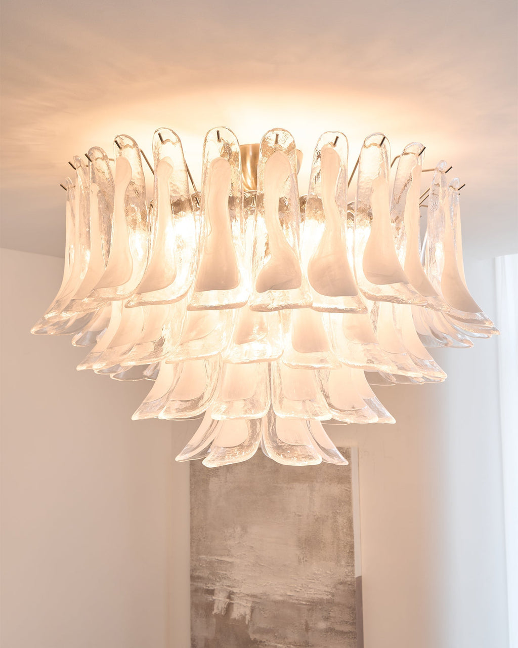 Aurora Ceiling Lamp Clear Glass Wave Layered Elegant