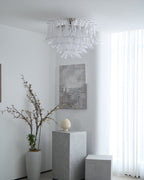 Aurora Ceiling Lamp Clear Glass Wave Layered Elegant