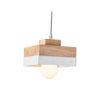 Valentina Modern Square Round Pendant Light Wood Living Room