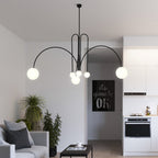 Aria  Glass Pendant Light Black Red Gold