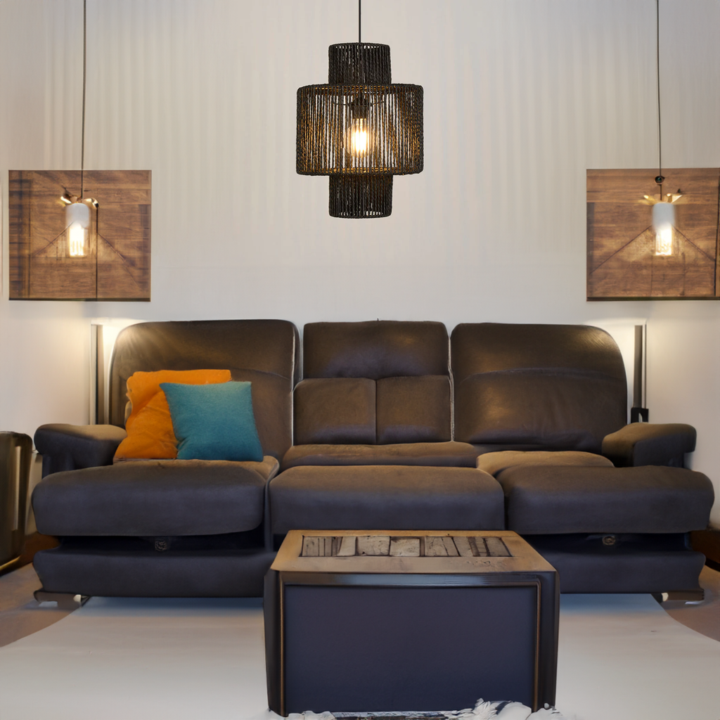 Ritta  Retro Rustic Drum Hanging Pendant Light