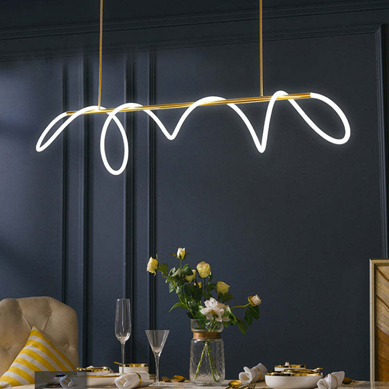 Arisha Curved & Linear Semi Flush Mount Ceiling Light