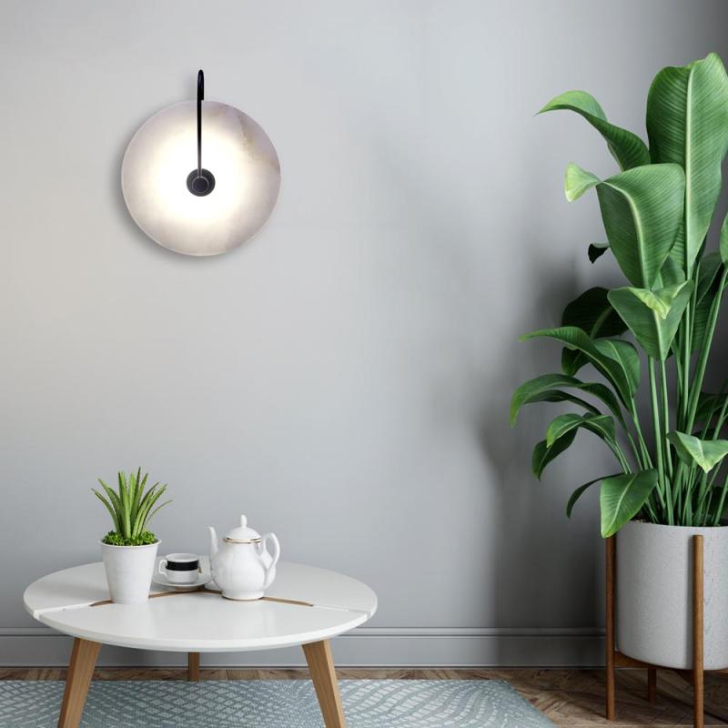 Avi Round Bedside Wall Light  Marble