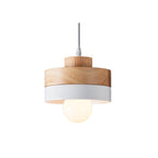 Valentina Modern Square Round Pendant Light Wood Living Room