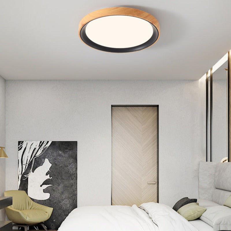 Arisha Modern LED Flush Mount Lighting Wood Acrylic Kitchen