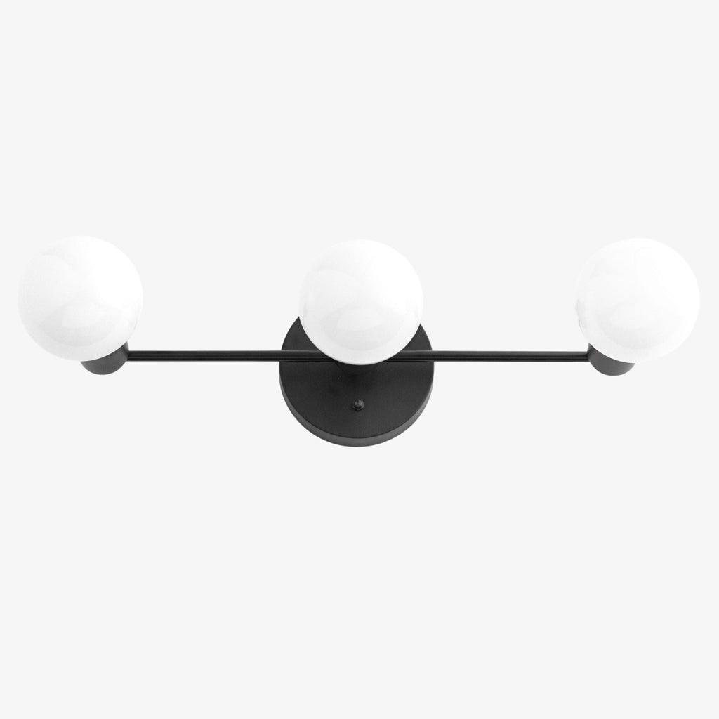 Pearl 3-Light Milk Glass Globe Wall Sconce Mid-Century Light