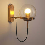 Valentina Rustic Retro Glass Globe Wall Lamp Bronze