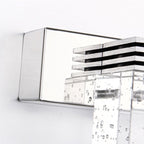 Arisha Modern Square Crystal Vanity Wall Lamp, Bedroom/Bathroom