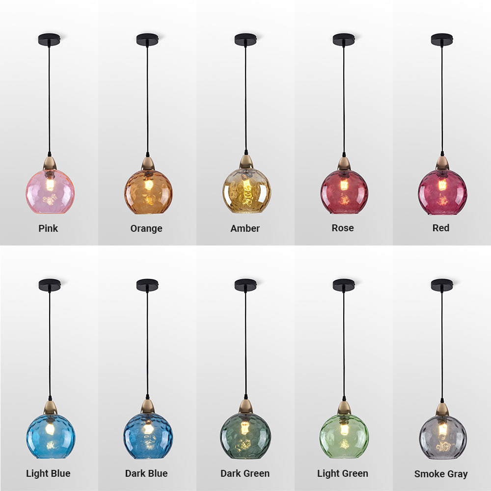 Valentina Colorful Glass Ball Pendant Light Water Ripple Living Room - image 11