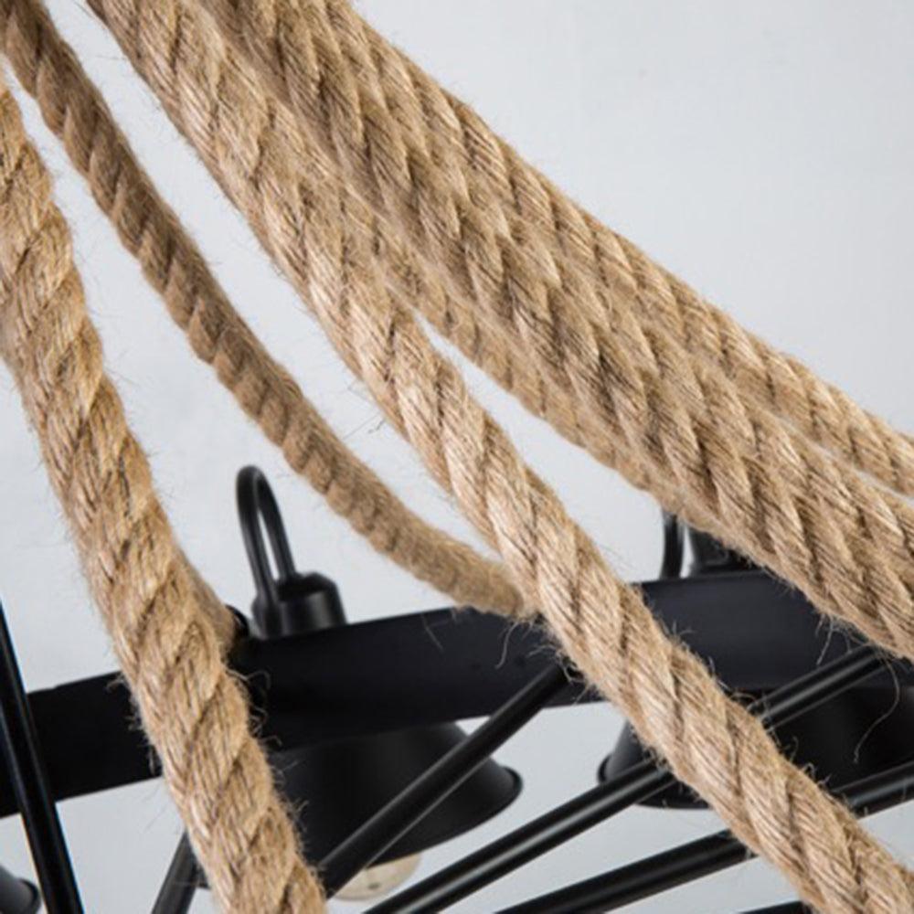 Epoch Vintage Industrial Rope Chandelier Living Room - image 10