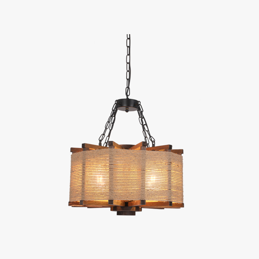 Epoch Retro Cylindrical /Wood Pendant Light