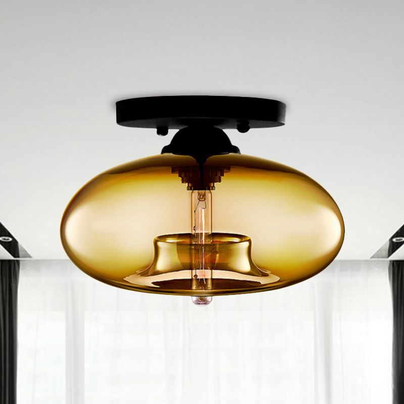 Arisha Industrial Art Deco Globe Flush Mount Ceiling Light - image 2
