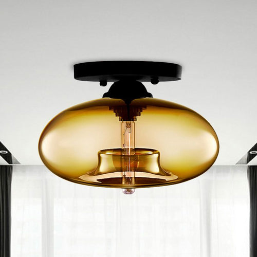 Arisha Industrial Art Deco Globe Flush Mount Ceiling Light - image 2